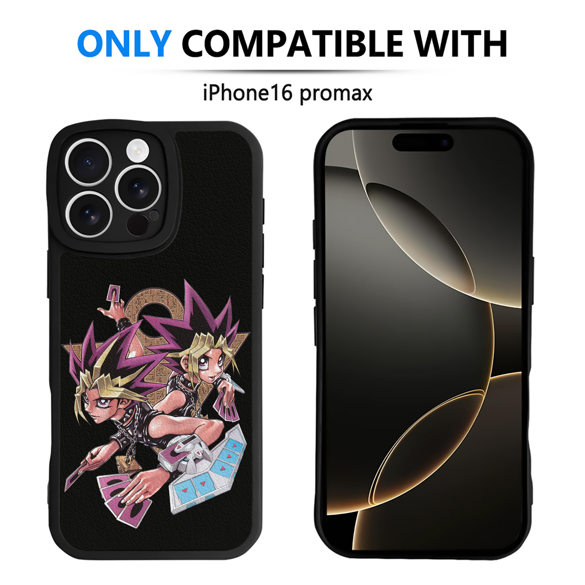 （画像用） 遊☆戯☆王 Yu-Gi-Oh! 【iPhone 16シリーズ対応】シリコンスマホケース（レザー調） 材質：シリコン